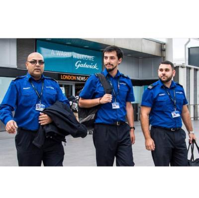 China American Security Guard Workwear High Quality Long Sleeve Guard Uniform For Sale Custom Made Airport Security Blue Shirt for sale