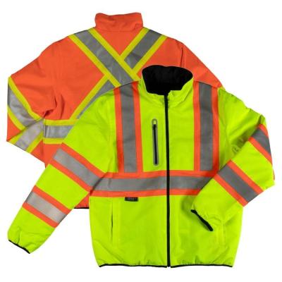 China Ripstop continue warm breath scratch design ripstop fabric made back high strength cross reflecetive safety work jacket safety for sale