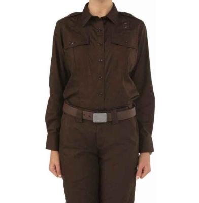 China Custom Made High Quality Women's Brown Security Guard Uniform Shirts Tops And Pants Set for sale