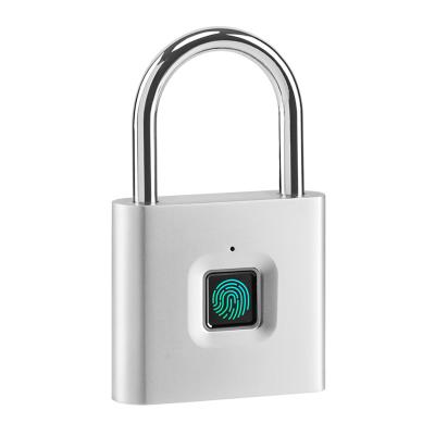 China Locker Security Fingerprint Padlock IP65 Waterproof Keyless Smart Digital Fingerprint Zinc Alloy Lock Smart Door Lock For Bag for sale