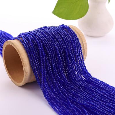 China Jewelry Making Wholesale Rondelle Faceted 2.5mm Glass Beads Sapphire Zircan Beads for sale