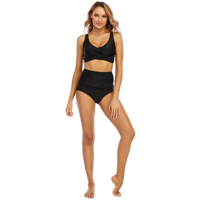 China Breathable Summer Black Sexy Two Piece Swimwear Push Up Swim Bra Ladies Charming Triangle Ladies Swim Shorts for sale