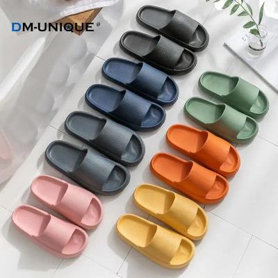 China Cushioning DM PVC UNIQUE Custom Made PVC Unisex Logo Unisex Black EVA Indoor Sandals Home Slip Bathing Slippers For Men for sale