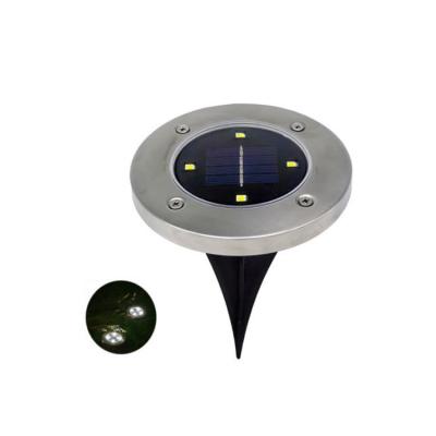 China 1.solar 2.sensor Waterproof Solar Light IP65 4 LED Waterproof Underground Lights Stainless Steel Outdoor Garden Path Ground Buried Lights for sale