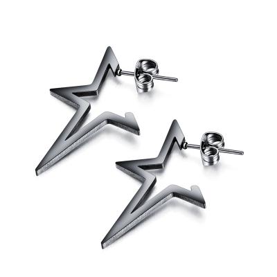 China Fashion Trendy Circle Fashion Silver Plated Piercing Trendy Star Shape Stud Earrings For Women for sale