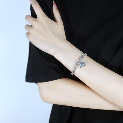 China New Hip Hop Celebrity Internet Fashion Retro Small Simple Cute Elephant Titanium Steel Women's Bracelet for sale