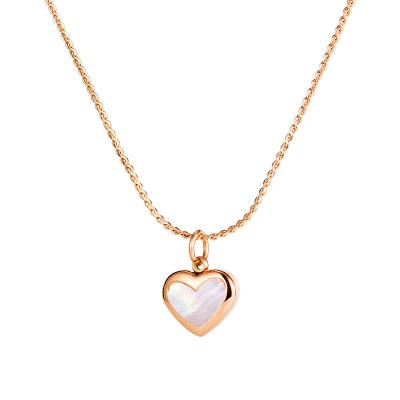 China Romantic Europe and the United States new simple heart titanium valentine's gift temperament steel chain necklace for women for sale