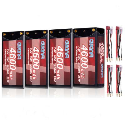 China AWANFI 4 Pcs 100C 2S 4600mAh 7.4V Small Lipo Battery Hardcase Deans For RC Car Truck Boat 4600mAh for sale