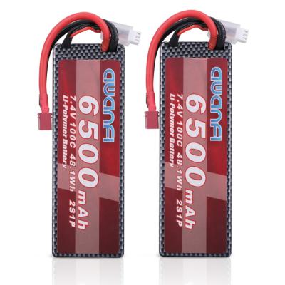 China High Quality Professional Manufacturer 7.4v 6500mah Rc Rock Crawler Car Helicopter Lipo Battery 2 PACKS for sale