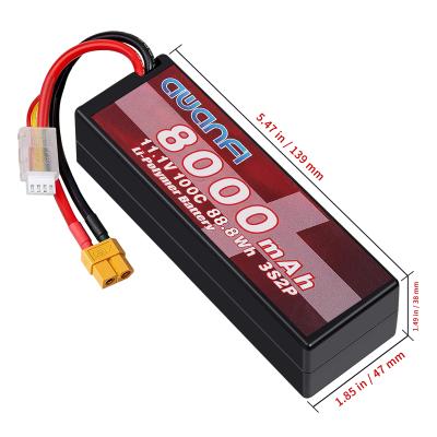 China Toys 3s Lipo Battery 11.1V 8000mAh 100C RC Lipo Battery Pack with XT90 Connector for Quadcopter, RC Cars Truck Airplane Helicopter for sale