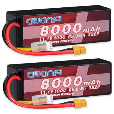 China Toys 3s Lipo Battery 11.1V 8000mAh 100C RC Lipo Battery Pack XT90 Connector for Quadcopter, RC Cars Truck Airplane Helicopter 2 Packs for sale