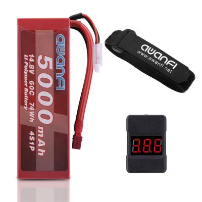 China High Voltage Toys New Arrival 14.8v 5000 60C mAh Lipo Battery Deans T Plug For Rc Car Boat Truck for sale