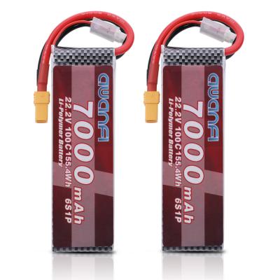 China AWANFI Toys 22.2V 100C 7000mAh 6S RC Lipo Battery XT90 for Traxxas X-Maxx 8S 4WD RTR Traxxas UDR Monster Truck 2 PACKS for sale