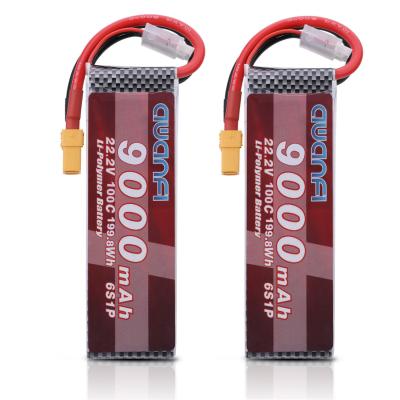 China Awanfi 22.2V 100C 9000mAh 6S RC Lipo Battery XT90 Toys for Traxxas X-Maxx 8S 4WD RTR Monster Truck 2 Packs for sale