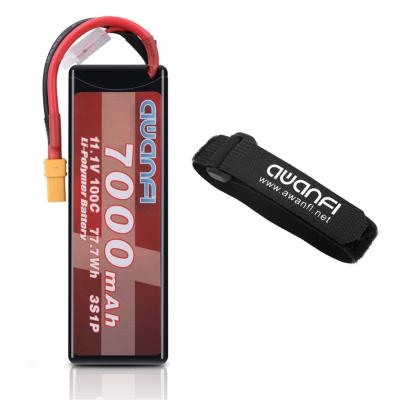 China AWANFI 11.1V 7000mAh 3S Lipo RC Toys Battery 100C with XT90 Plug for RC Car Truck Tank Racing Models for sale