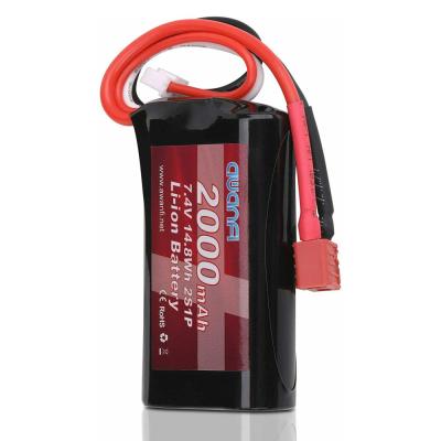 China Deans Toys AWANFI 2000mAh 7.4V 2S T Plug Li-ion Battery For RC Car Off Road Truck Boat 1pack for sale