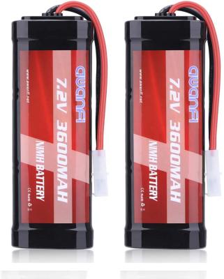 China RC Toys Factory Price 7.2v 3600mah Battery High Capacity NiMH Battery with Tamiya Connector for RC Car 2 PACKS for sale