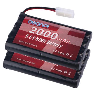 China Hot Toys Factory Sale High Capacity 9.6v 2000mah High Power RC Car Battery with Tamiya Connector for RC Car 2 PACKS for sale