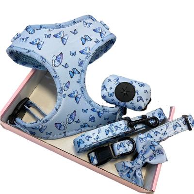 China Padded Pet Chest Strap Set Cat Vest Soft Dog Harness with Padded Handle Leash Collar Comfortable Walking for sale