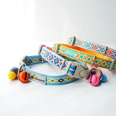 China Personalized Dog Collar New Printing Custom Design Adjustable Embroidery Pet Collar for sale