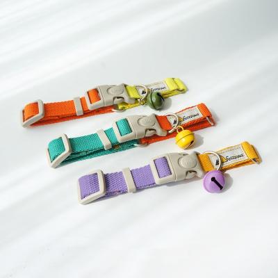 China Personalized Custom Design Colorful Cotton Dog Collar Contrast Color Pets Collar for sale