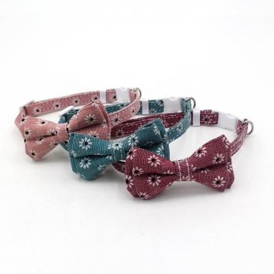 China Custom Dog Cat Collar Pet Products of Floral Printing with Bowtie Custom Design for sale