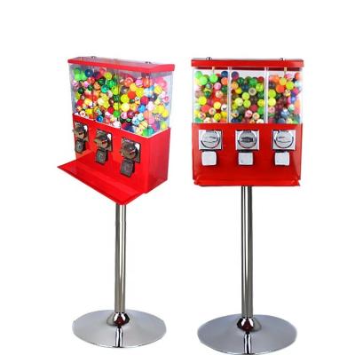 China 1-1.4inch Triple Chef Bouncy Gumball Vending Machine Bubble Gum Ball Machine for sale