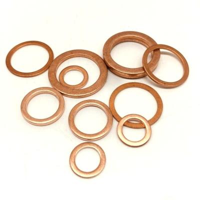 China Gasket Factory Cut Metal Copper Ring Gasket Custom Thickened Anti-Corrosion Meson Red Copper Sheet Pressure Gauge Copper Gasket for sale