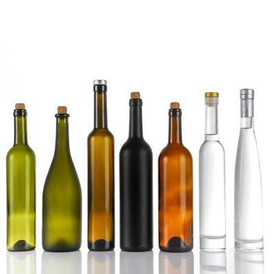 China Sustainable Clear Glass Red Wine Bottle Empty Wine Bottle With Cork /Screw Top for sale