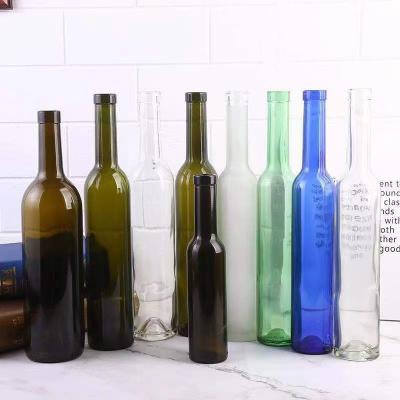 China Wholesale Empty Beverage 500ml 750ml Bordeaux Shape Glass Wine Bottle for sale