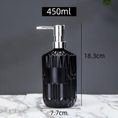 China Matte Black 8oz Clear Frosted Glass Boston Round Spray Cosmetic Lotion Gel Shampoo Bottle Amber Glass Boston Soap Dispenser Bottle for sale