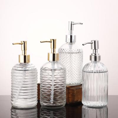 China High End Look Biodegradable Cosmetic Recycle Shampoo Cosmetic Glass Packaging Bottle Liquid Soap Bottles for sale