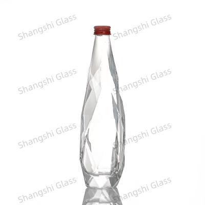 China High Quality Beverage Glass 330ml Flint Empty Mineral Water Bottle With Lid for sale