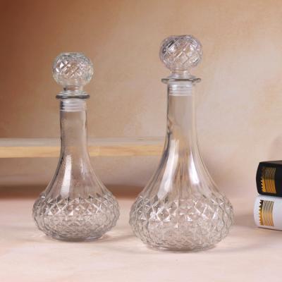 China Sustainable 16oz 31oz With Glass Stopper Cheap Glass Decanter Bottle for sale