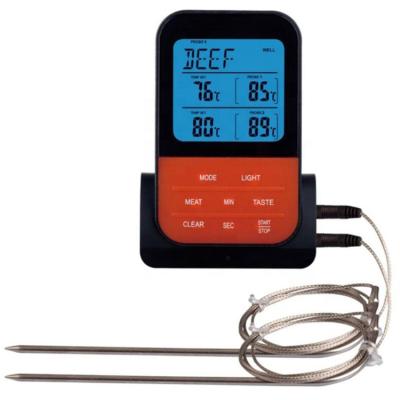 China Digital Wireless Waterproof Kitchen Thermometers BBQ Thermometer Cooking Food Oven Grilling Meat Thermometer With Timer and Temperature Alarm for sale