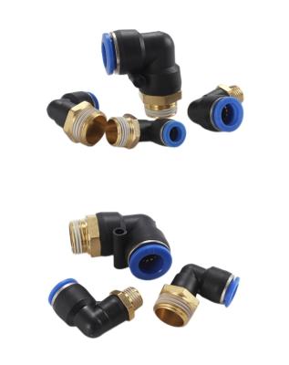 China Hotels Pneumatic gas pipe quick joint quick plug joint threaded elbow for sale