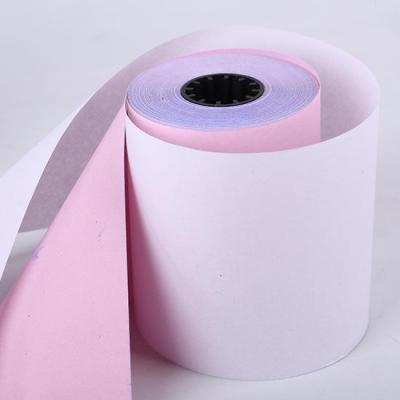 China Cash Register Carbonless Paper 1/2 Ply 3-4 Ply NCR Price Copy Carbonless Paper Continuous Roll for sale