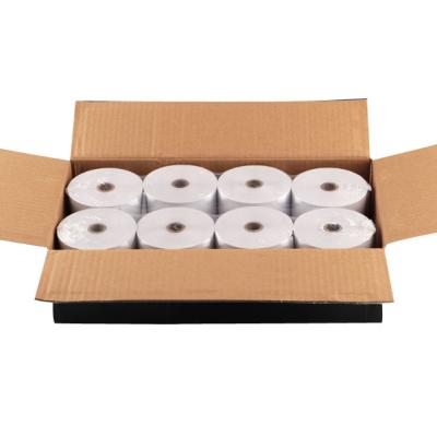 China 100% Wood Pulp Thermal Paper Roll 55GSM 80X80mm Thermal Anti-Curl Cash Register Paper for sale