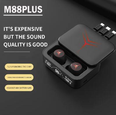 China In-ear 2023 Newest Headset M88Plus TWS Power Bank With Cable Auriculares BT 5.2 Wireless Headphone ENC M88 PlUS 2 in 1 Earbuds for sale