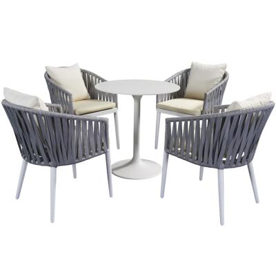 China UV Resistance Modern Garden Patio Furniture Dining Outdoor Tables And Chairs Set for sale