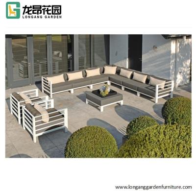 China UV Resistance Outdoor Furniture Aluminum Garden Sofa Set With Cushion Foshan Factory for sale