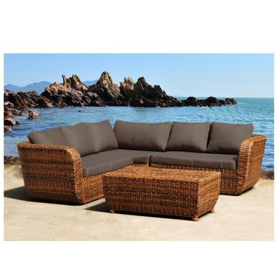 China UV Resistance Hotel Design Patio Furniture Waiting Resort Garden Set Leisure Leather Sofa Set for sale