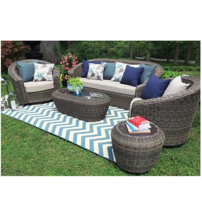 China UV Resistance Modern Aluminum Frame Outdoor PE Rattan Patio Garden Restaurant Sofa Set Furniture for sale