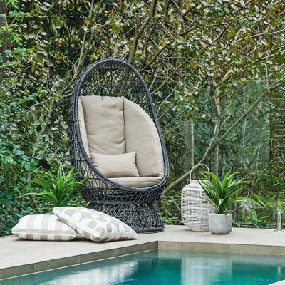 China UV Modern Garden Patio Restaurant Backyard Furniture Single Resistance Rattan Swing Egg Chair for sale