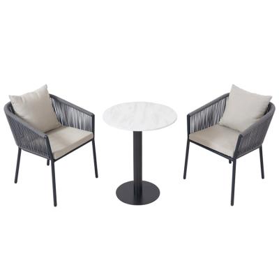 China UV Resistance Modern Round Small Dining Tables And Restaurant Cafe Set Chairs For Outdoor for sale