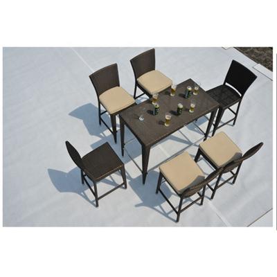 China High End UV Resistance Outdoor Hotel Restaurant Bar Table Chairs Rattan Bar Lounge Furniture for sale