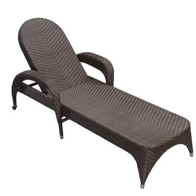 China UV Resistance Living Room Rattan Sun Bench Outdoor Pool Furniture Wicker Wicker Sofa Chair With Armrest for sale