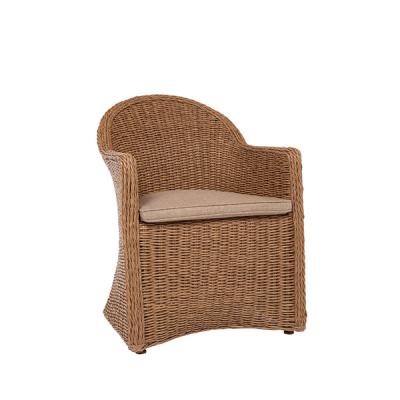 China Full UV Resistance PE Rattan Weaving Alum Dining Chair With Cushion for sale