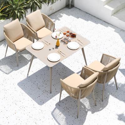 China Wholesale Price 6 Piece (Size) Adjustable Lightweight Luxury Patio Dining Patio Tables Set For Sale Home Use for sale