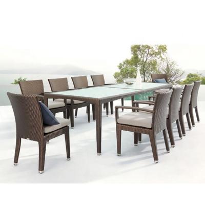 China UV Resistance Modern Outdoor Garden Patio Restaurant Furniture Set Rattan Dining Tables And Chairs for sale